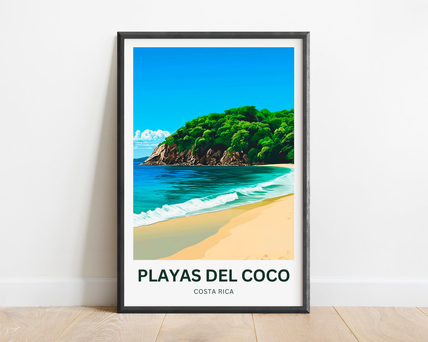 Playas del Coco Travel Poster  - Best Snorkeling, scuba diving, and fishing in Costa Rica