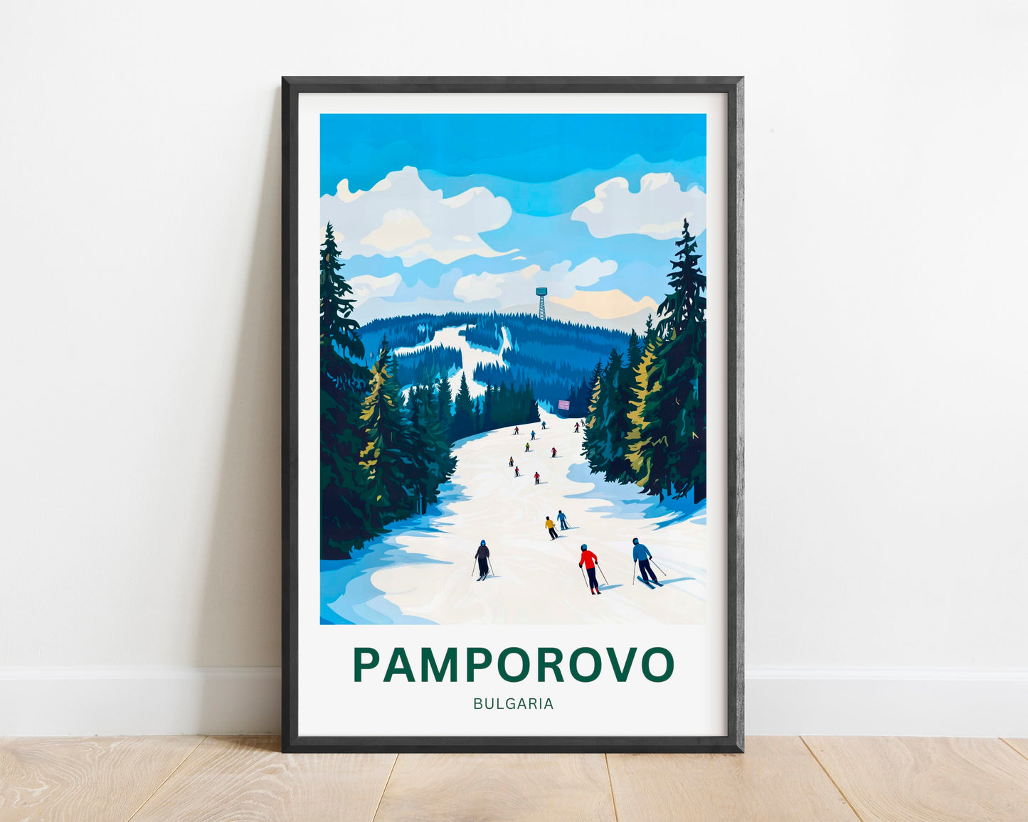 Pamporovo Ski Travel Poster - Bulgaria  Winter Playground