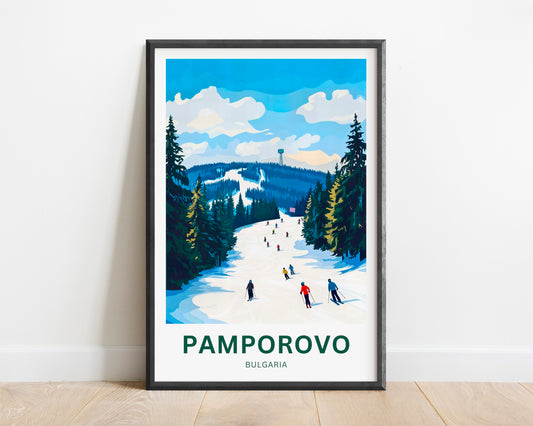 Pamporovo Ski Travel Poster - Bulgaria  Winter Playground