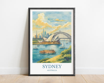 Sydney, Watercolor design poster, Australia Print, Sydney Wall Art