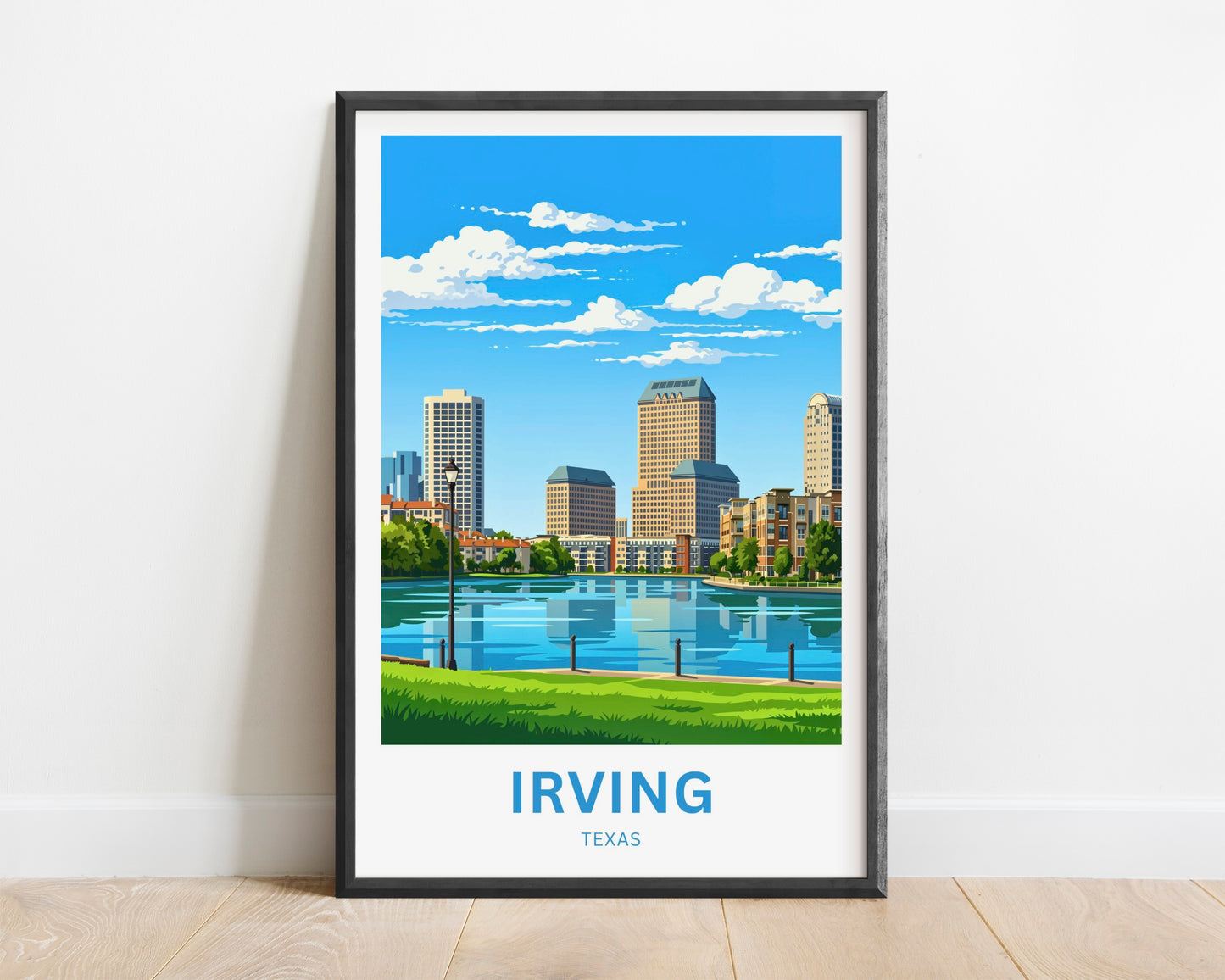Las Colinas Irving, Texas Travel Poster - Beautiful Day View