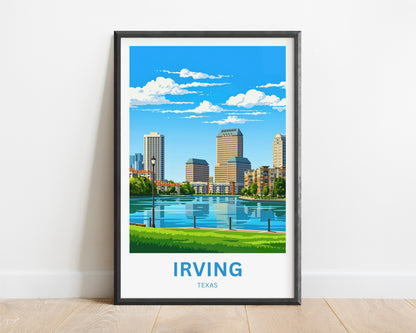 Las Colinas Irving, Texas Travel Poster - Beautiful Day View