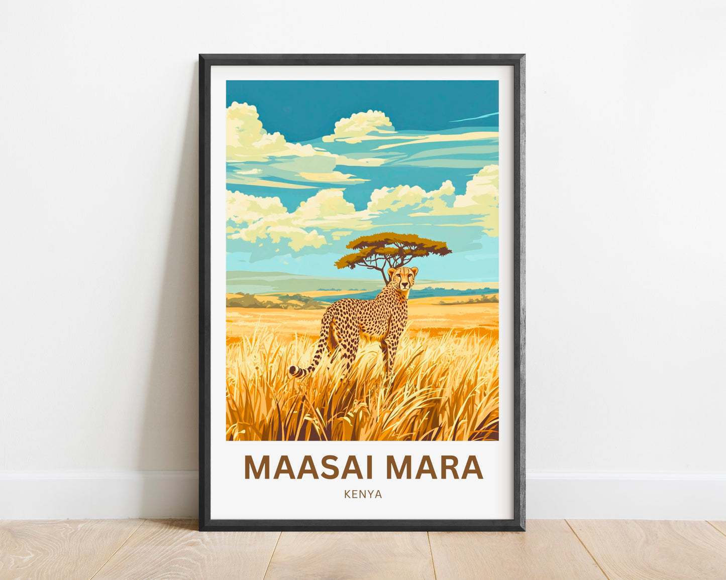 Maasai Mara Travel Poster - National Reserve of Kenya
