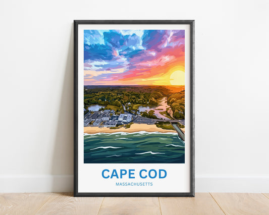 Cape Cod Travel Poster - Sunset