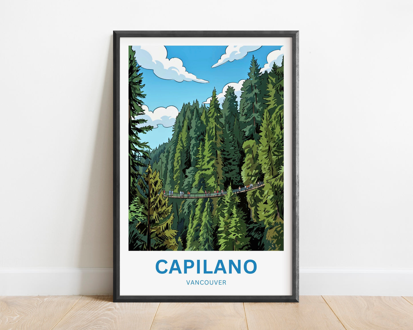 Capilano Suspension Bridge  Travel Poster - A walk in the clouds