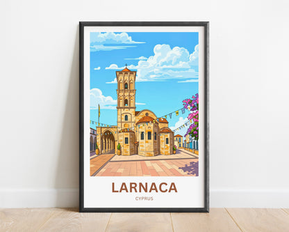 Larnaca Travel Poster - Iconic Church in Cyprus