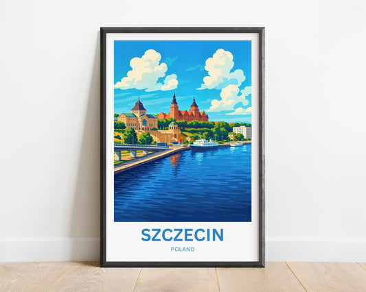 Szczecin Travel Poster -  Poland Hidden Harbor Gem