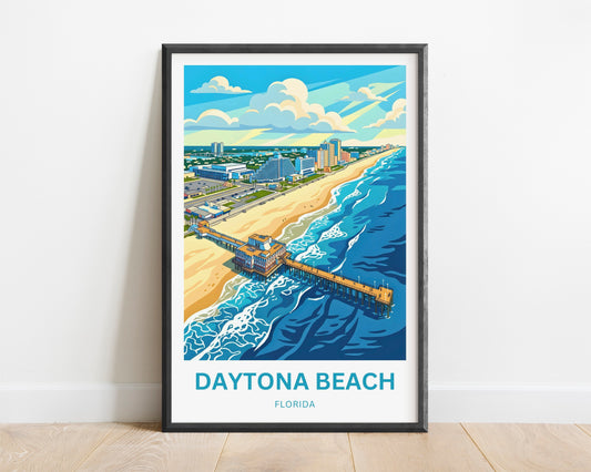 Daytona Beach, Florida Travel Poster - Boardwalk