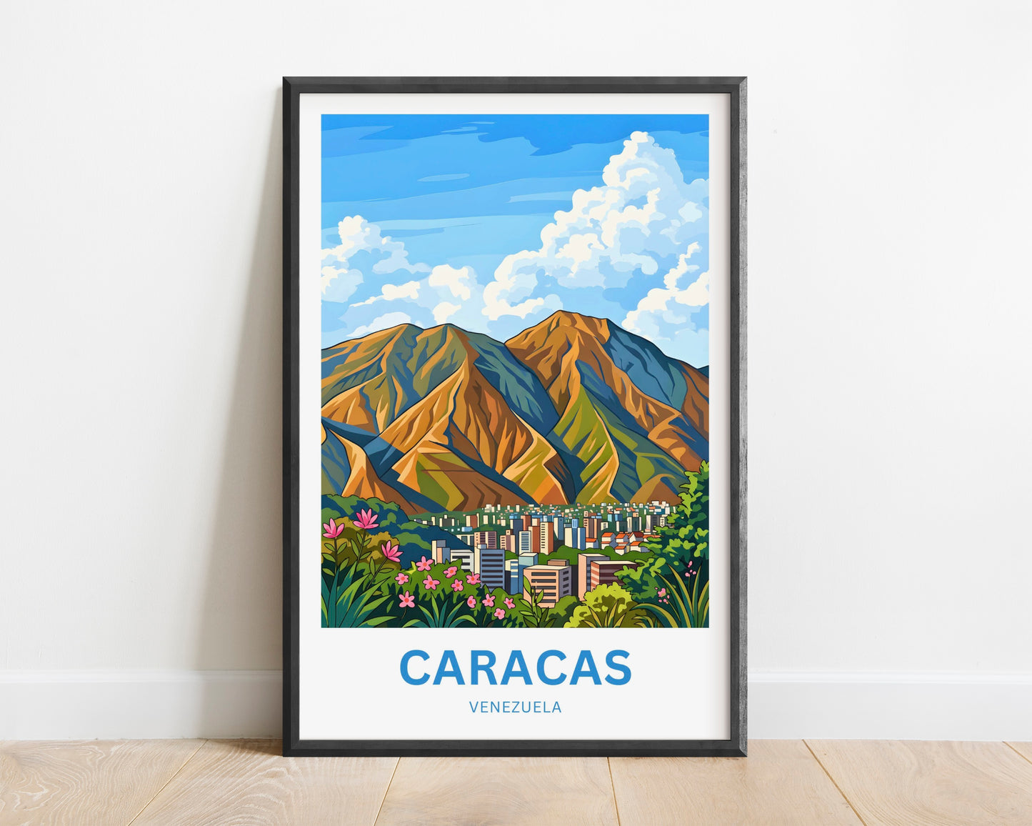Caracas Travel Poster - Venenzuela Mountain View