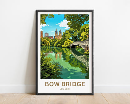 Bow Bridge  Travel Poster - Central Park Serenity