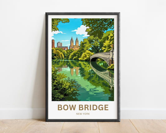 Bow Bridge  Travel Poster - Central Park Serenity