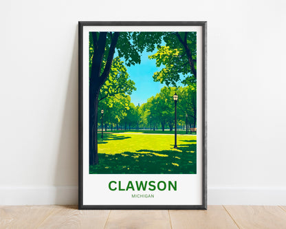 Clawson Travel Poster - Stunning Nature's Serene Park