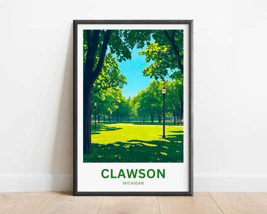 Clawson Travel Poster - Stunning Nature's Serene Park