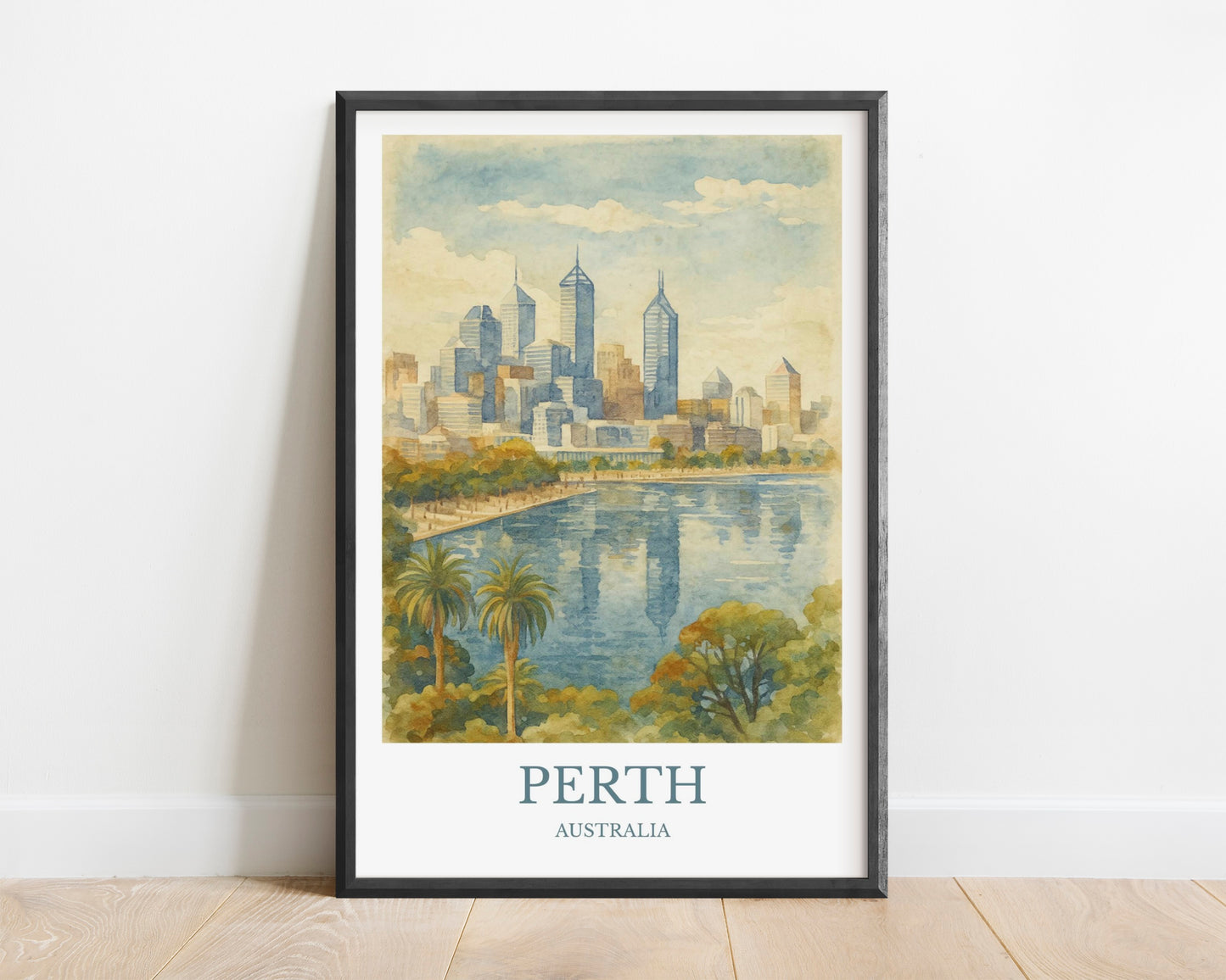 Perth, Watercolor design poster, Australia Print, Perth Wall Art