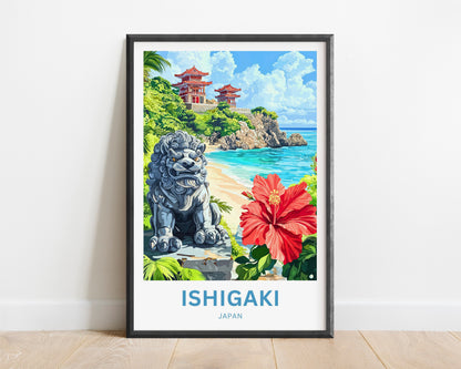 Ishigaki Travel Poster - Shisa Island Guardians