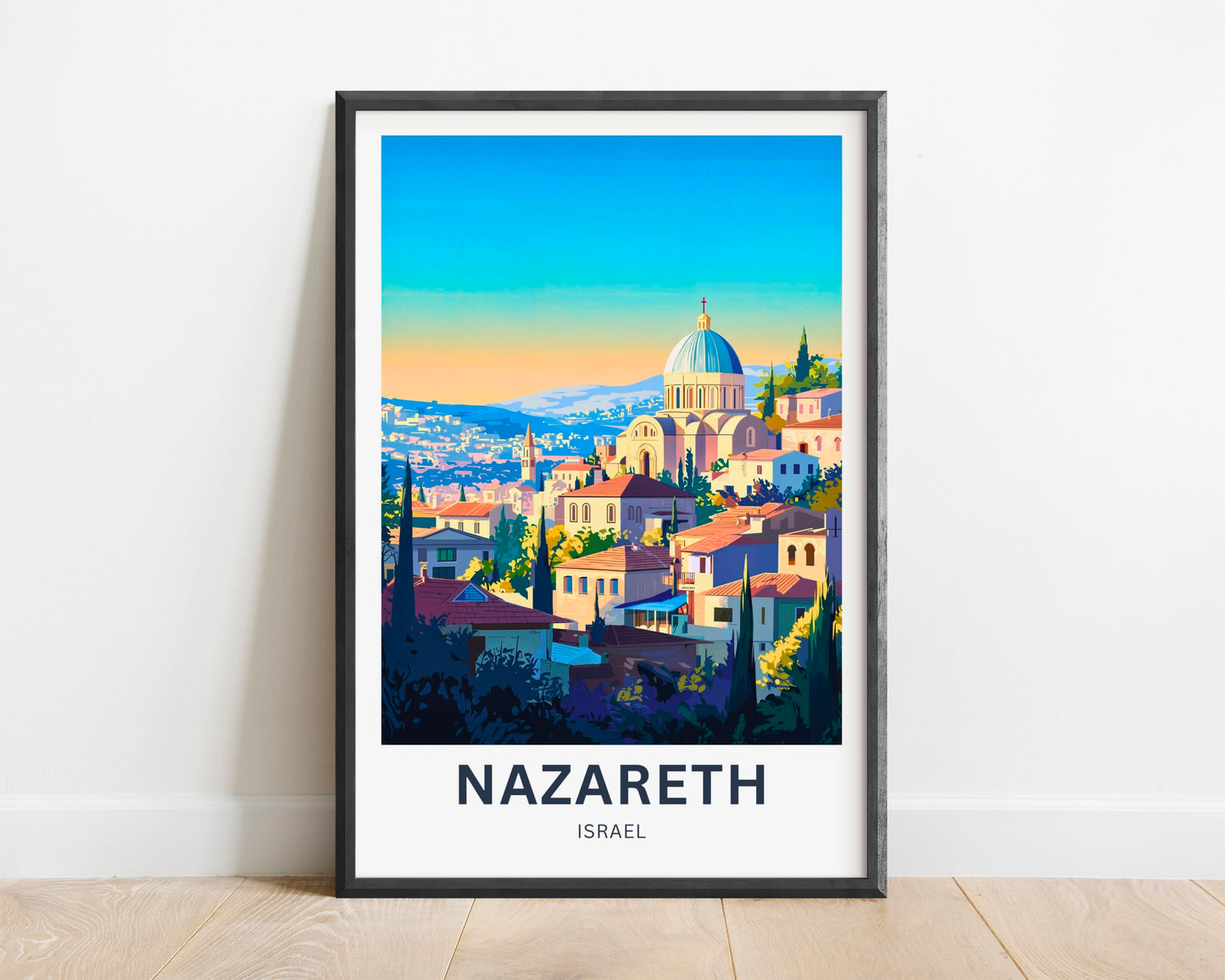 Nazareth Travel Poster - Israel Biblical Historical Site