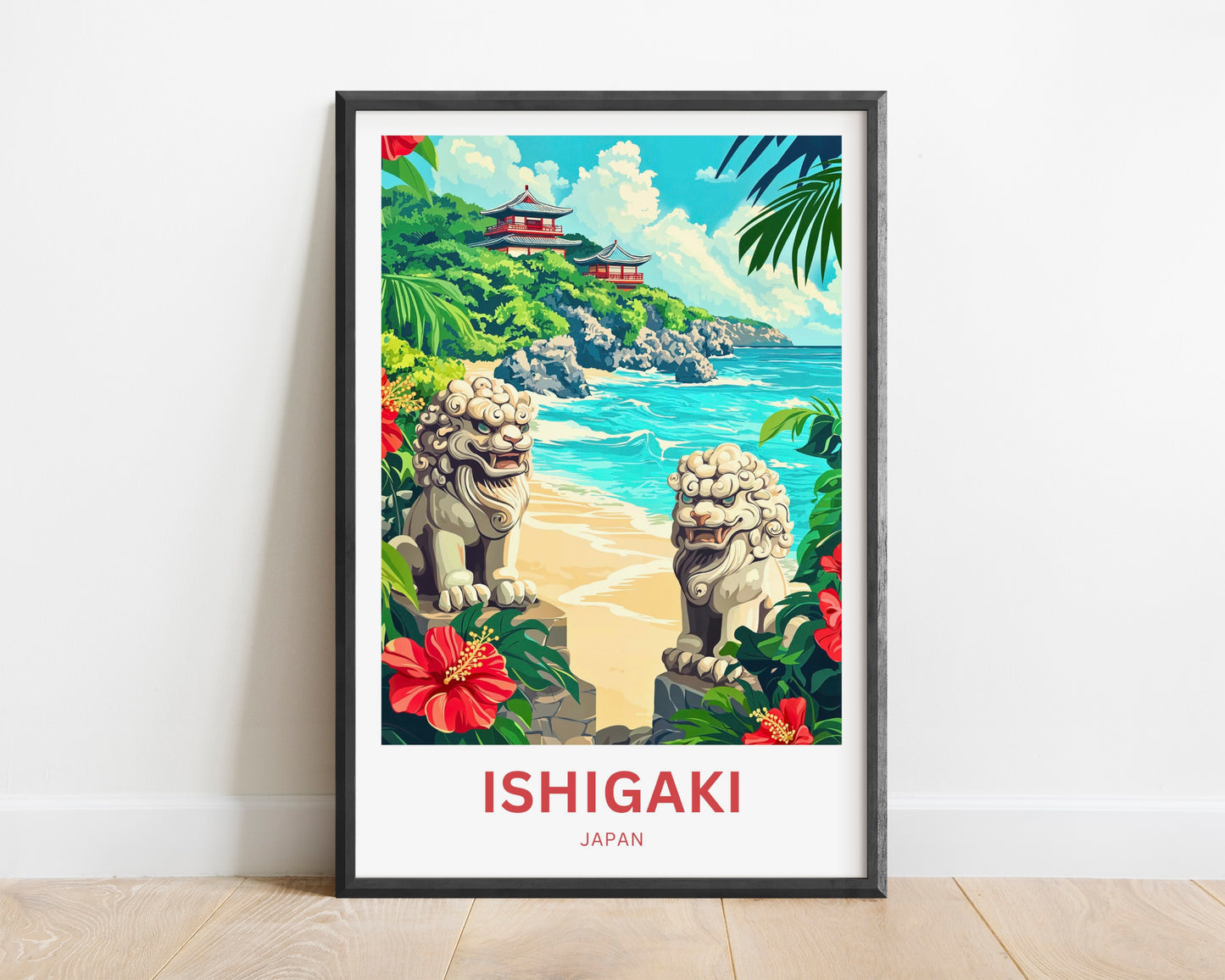 Ishigaki Travel Poster - Temple Cliffs of Ishigaki