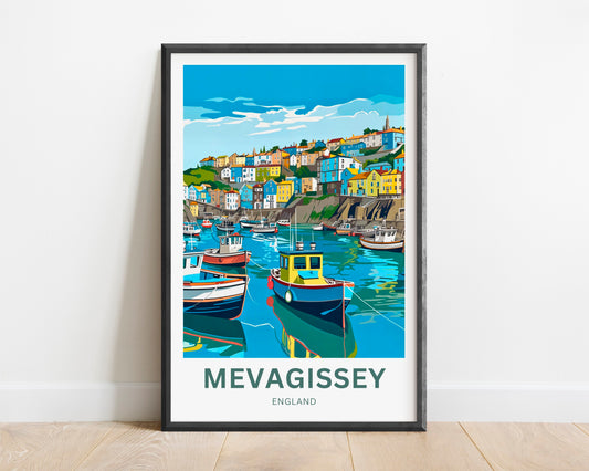 Mevagissey Travel Poster- England