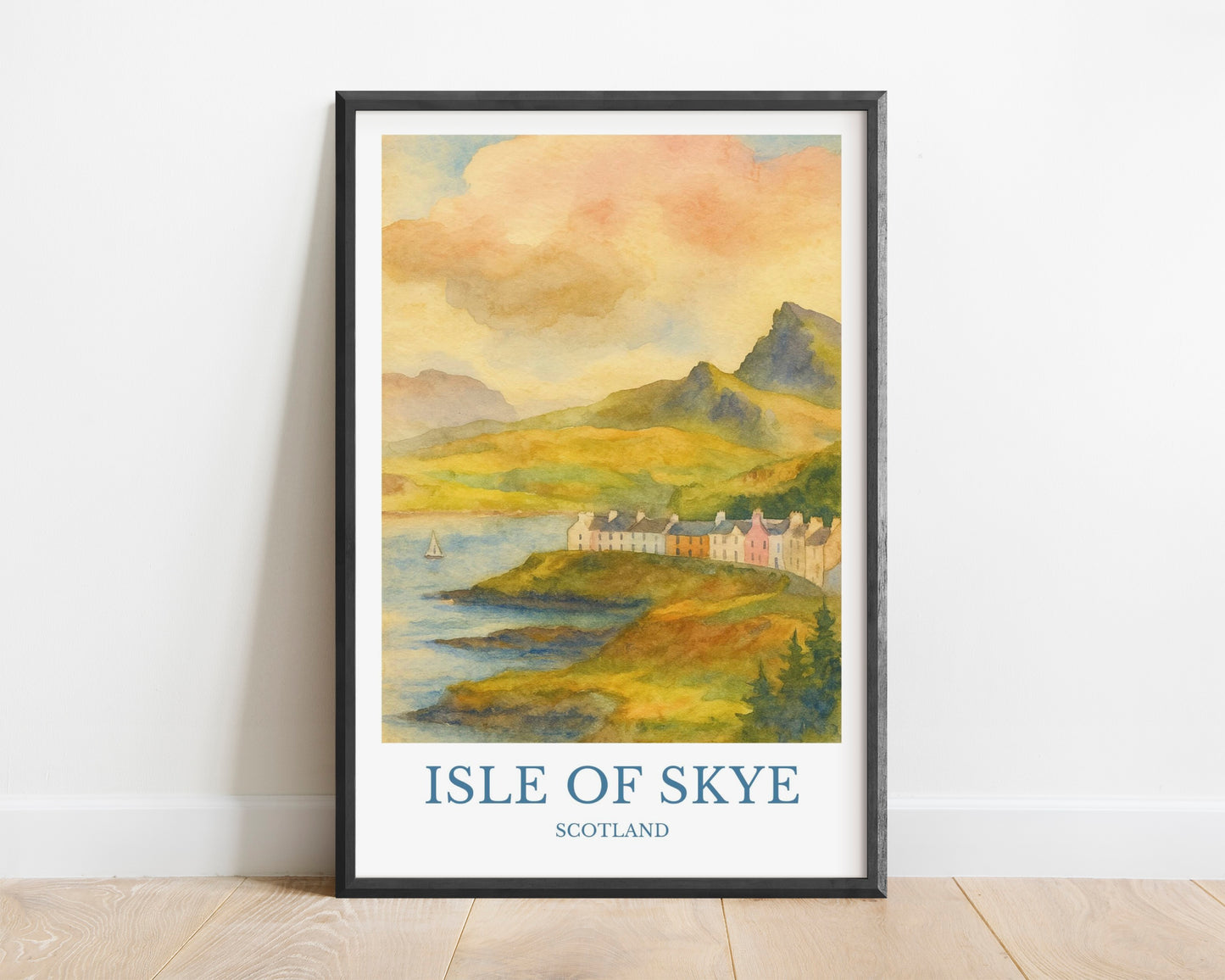 Isle of Skye, Watercolor design poster, Scotland Print, Isle of Skye Wall Art