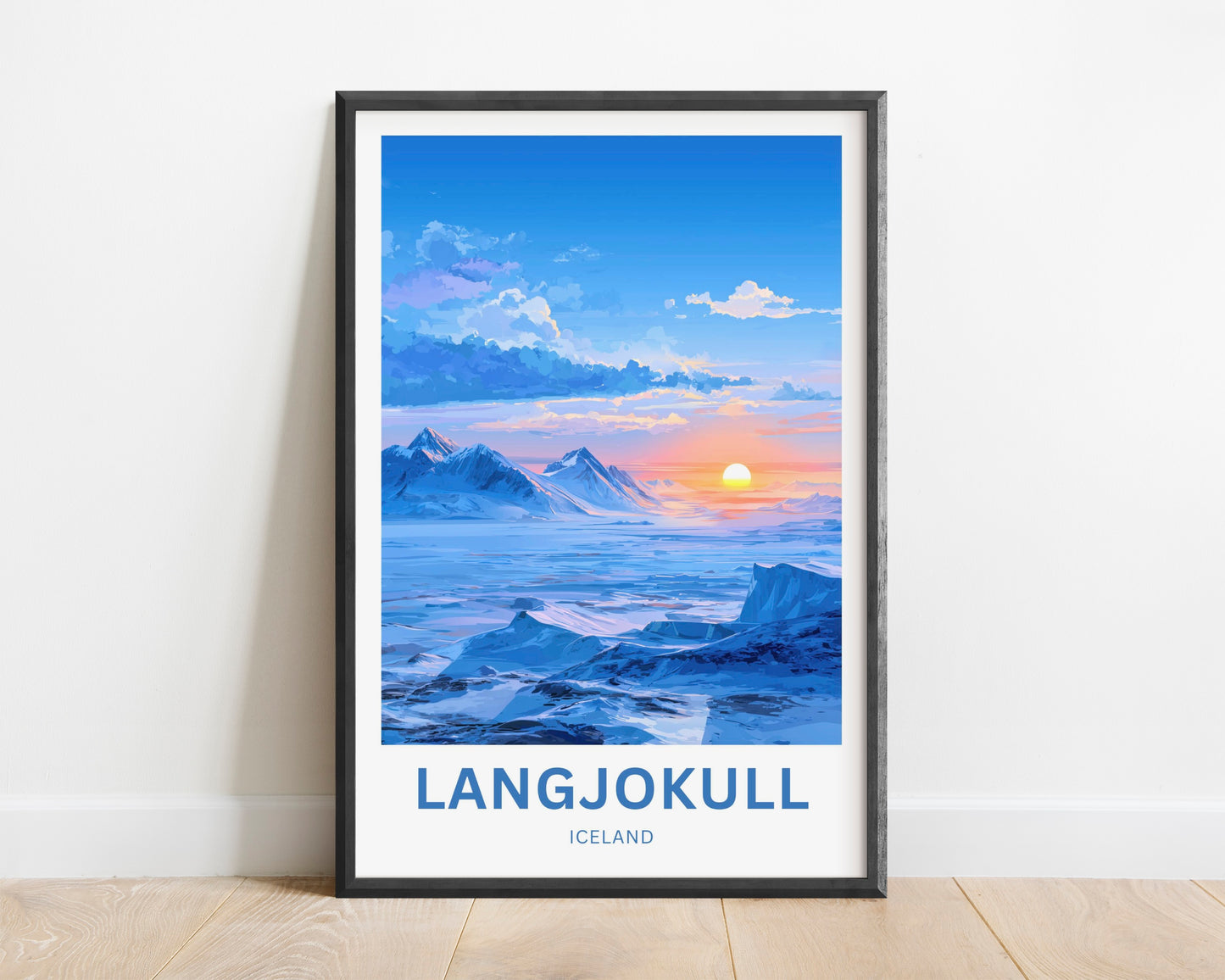 Langjökull Travel Poster - Iceland’s Icy Giant