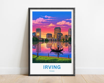 Las Colinas Irving, Texas Travel Poster - Captivating Evening Venetian