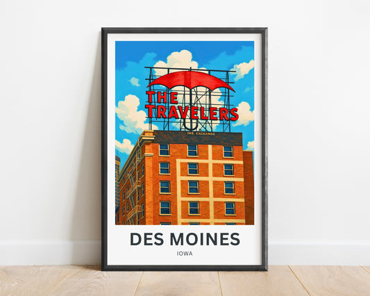 Des Moines Travel Poster - Iowa