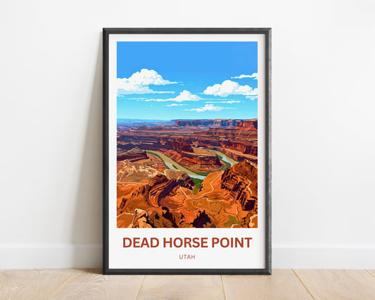 Dead Horse Point Travel Poster - Stunning Red Cliffs