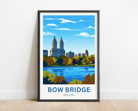 Central Park Bow Bridge  Travel Poster - Captivating View