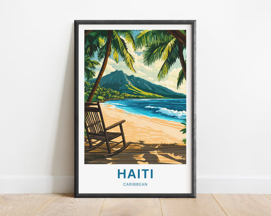 Haiti Travel Poster - Beneath Caribbean Skies