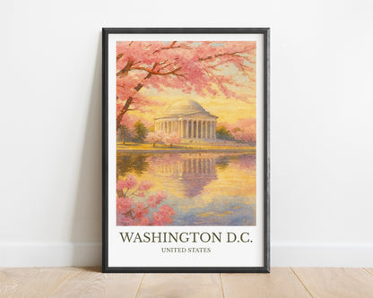 Washington, D.C, Watercolor design poster, United States Print, Washington, D.C Wall Art