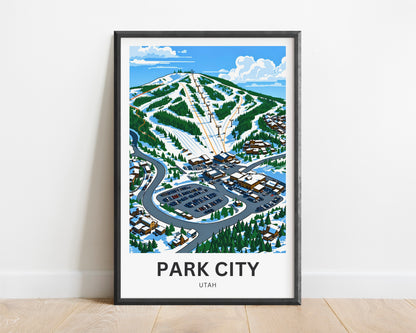 Park City Travel Poster -Park West Ski Resort