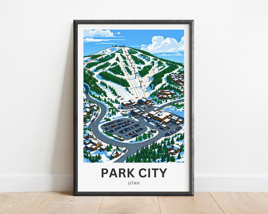 Park City Travel Poster -Park West Ski Resort