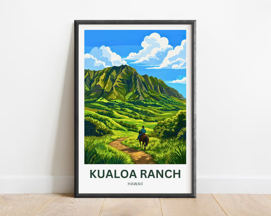 Kualoa Ranch  Travel Poster - Windward paradise