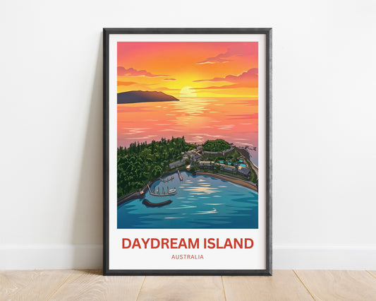 Daydream Island Travel Poster - Sunset