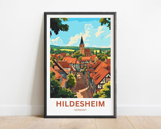 Hildesheim Travel Poster- Captivaing Germany Village