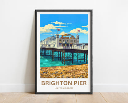 Brighton Pier Travel Poster - Coastal Carnival