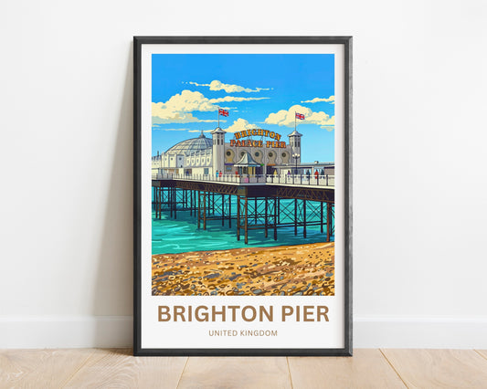 Brighton Pier Travel Poster - Coastal Carnival