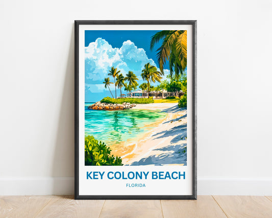 Key Colony Beach Travel Poster - Captivating Coastal Beach Florida