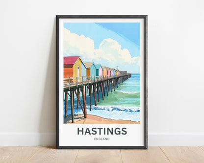 Hastings Travel Poster- Beach Pier