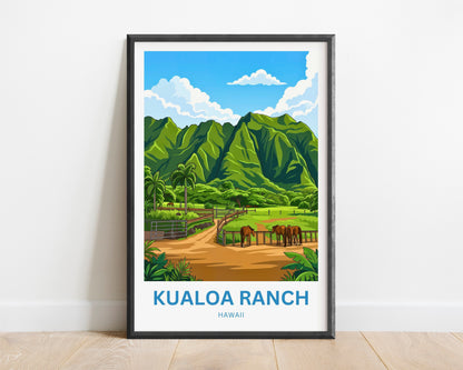 Kualoa Ranch  Travel Poster - Timeless