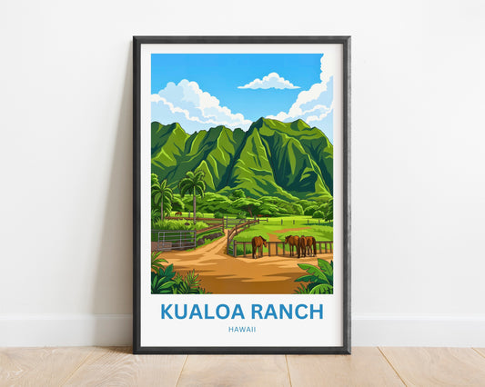 Kualoa Ranch  Travel Poster - Timeless
