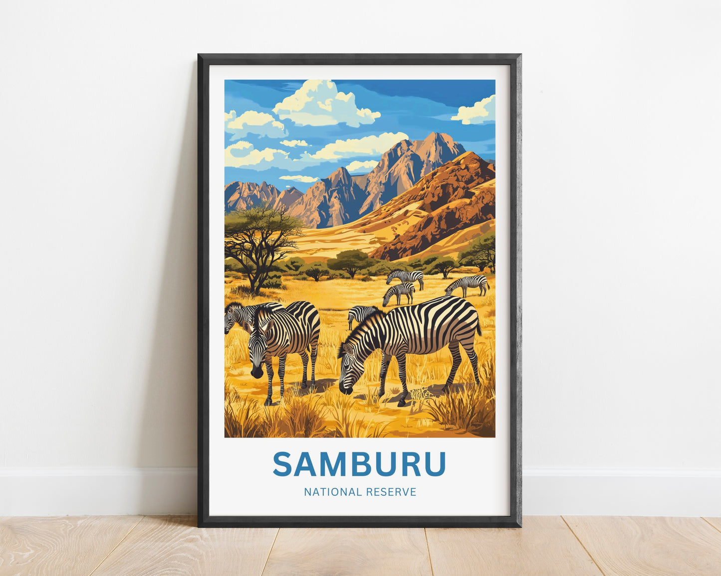 Samburu National Reserve Travel Poster - Wildlife and Adventure