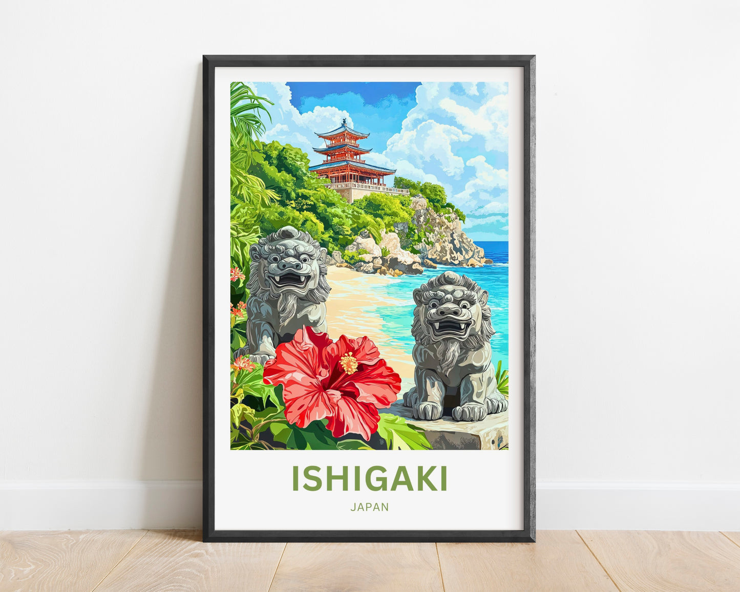 Ishigaki Travel Poster - Hibiscus Paradise