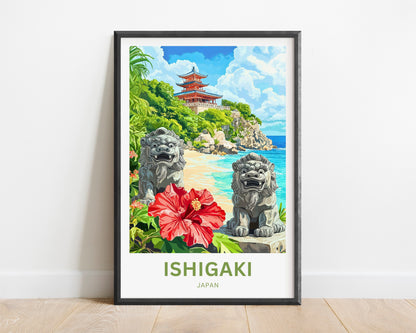 Ishigaki Travel Poster - Hibiscus Paradise