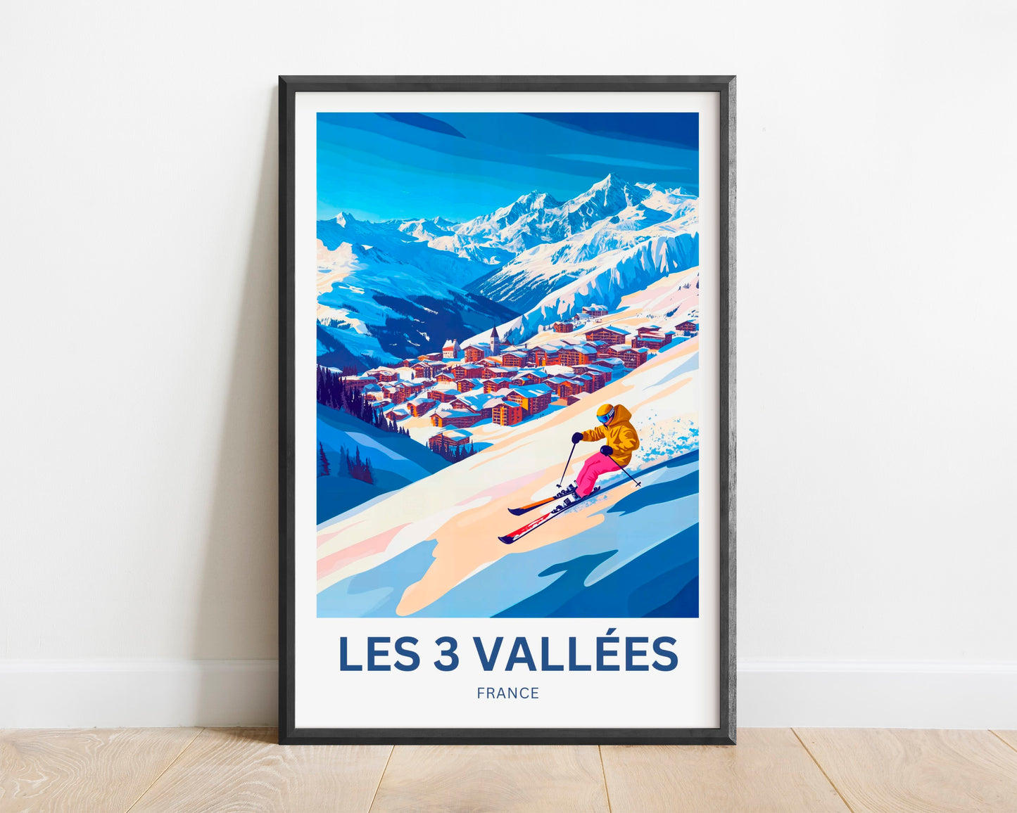 Les 3 Vallées Travel Poster- Ski Above the Clouds