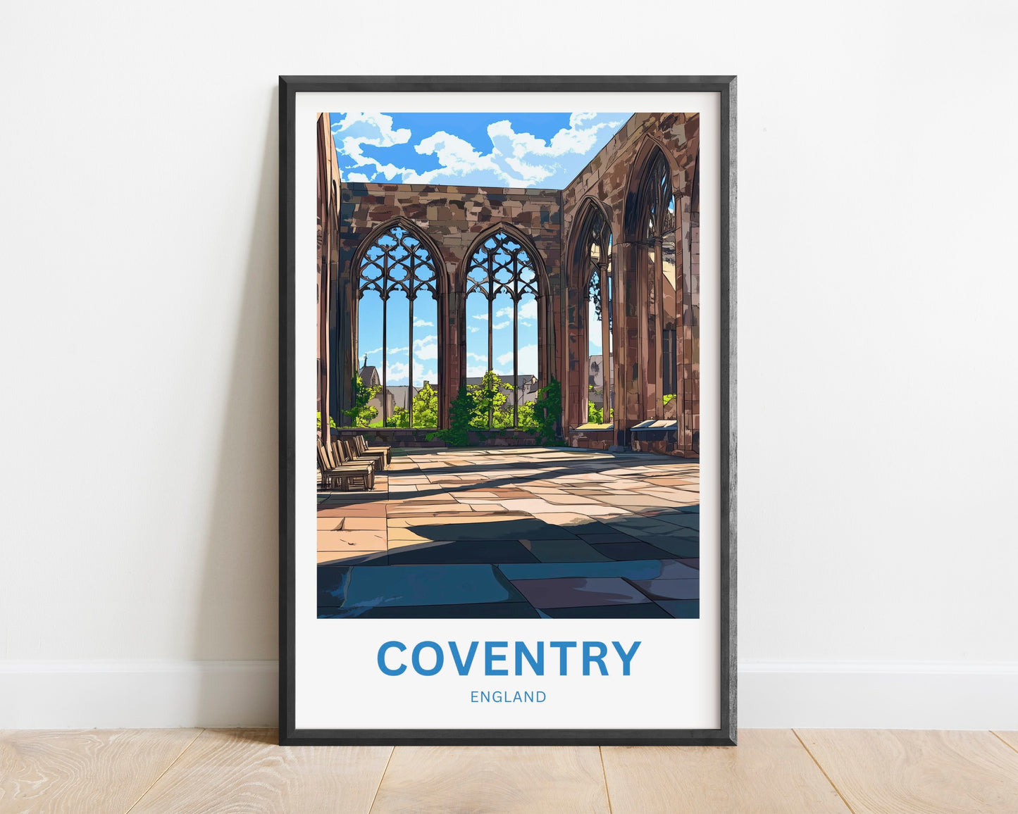 Coventry Travel Poster- Cathedral Inside View