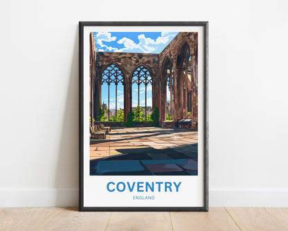 Coventry Travel Poster- Cathedral Inside View