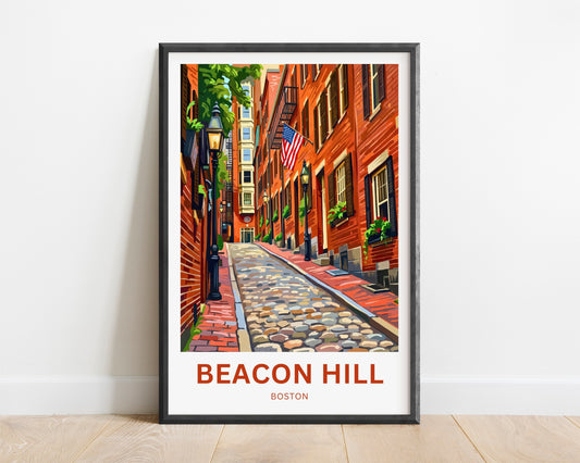 Beacon Hill Travel Poster -  Stroll in Boston