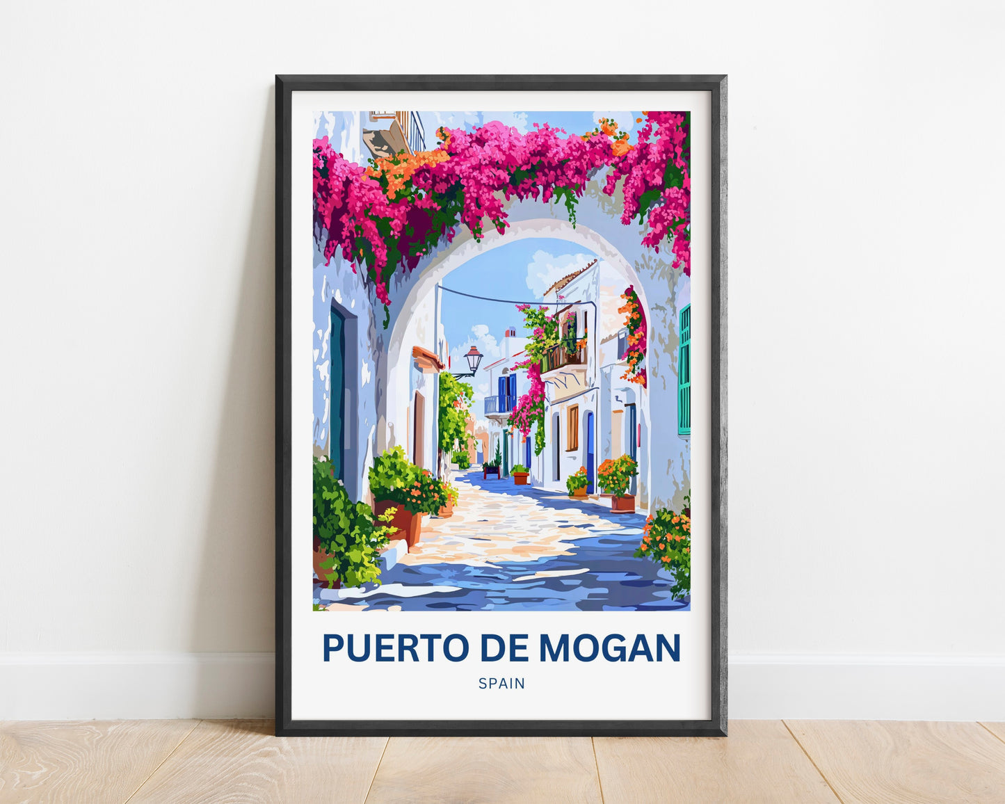 Puerto de Mogán Travel Poster - Blooming Paradise Street
