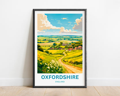 Oxfordshire Travel Poster - Captivating England Rolling Hills and Villages